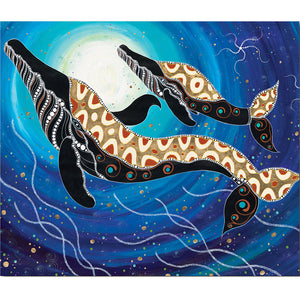 Greeting Card - Humpback Whales by Melanie Hava