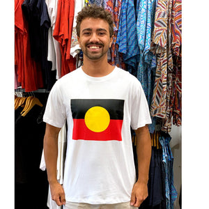 Aboriginal Flag Adult T-shirt - White