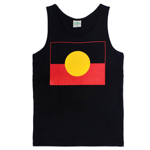 Aboriginal Flag Adult Singlet - Locally Printed in Byron Bay