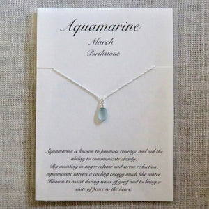 Birthstone Necklace - March - Aquamarine