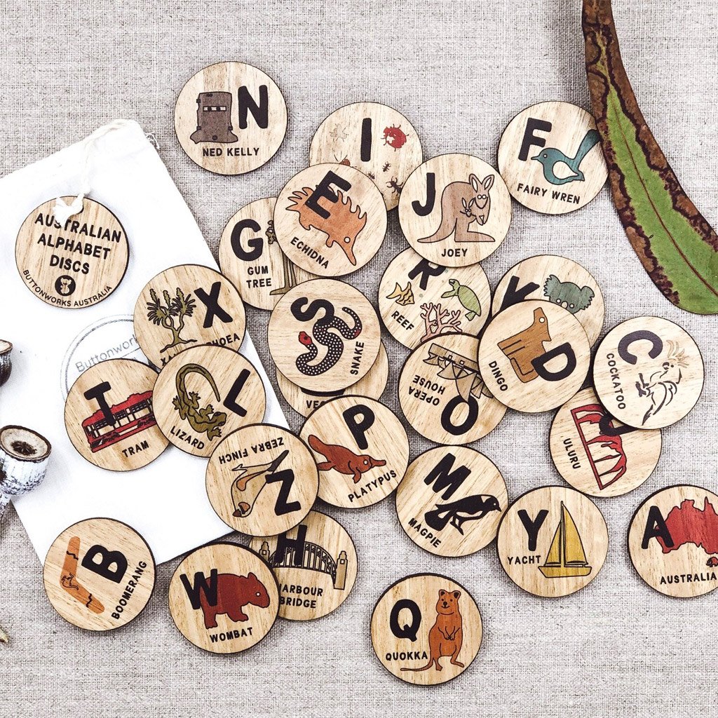 Australian Alphabet Discs  - Buttonworks