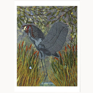 Large Print - Brolga in the Reeds by Oral Roberts        460 x 320 mm