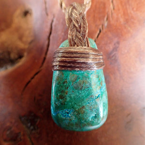 Chrysocolla Waxed Cotton Necklace