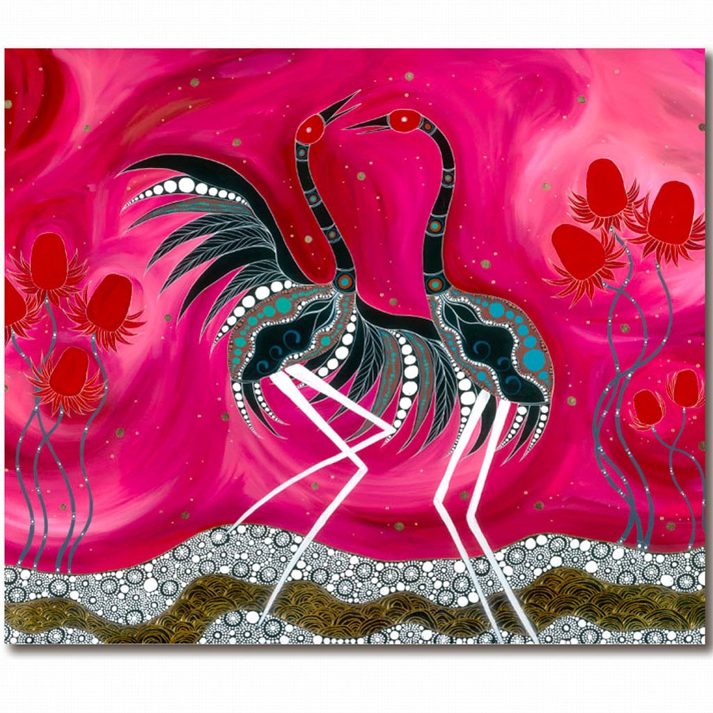 Greeting Card - Dancing by the Warratahs by Melanie Hava