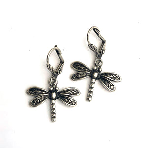 Dragonfly Earrings - Pewter