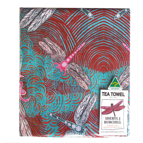 Australian Made Tea Towel ‘Madja’ (Rainforest) by Sheryl J Burchill, N Corroboree