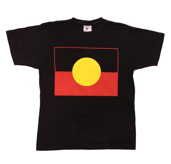 Organic Aboriginal Flag Adult T-shirt - Locally Printed in Byron Bay