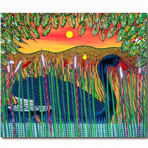 Greeting Card - Gnibi in Reeds by Oral Roberts