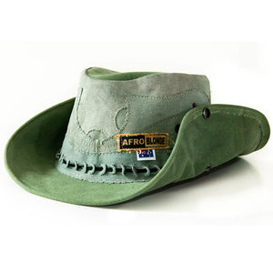 Afro Blonde Recycled Truck Canvas Hat - Green
