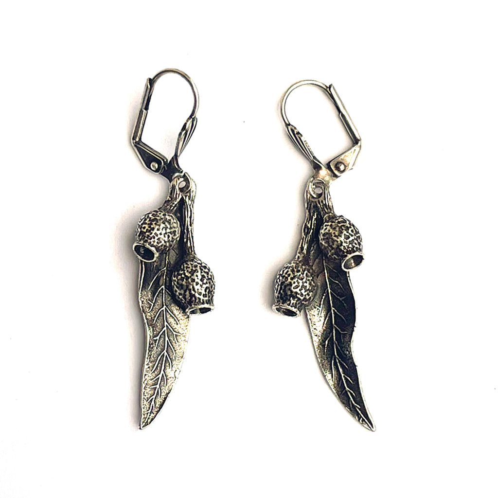 Gumnut Earrings - Pewter