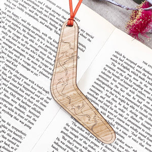 Wooden Bookmark - Kangaroo Boomerang