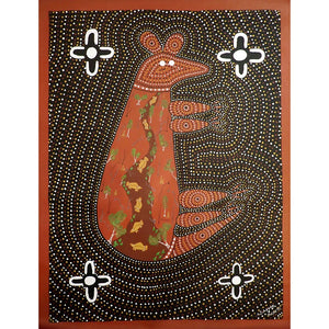 'Bugamanana & Ponde' Kangaroo & Murray River Cod by Ashley Appoo 78 x 58cm