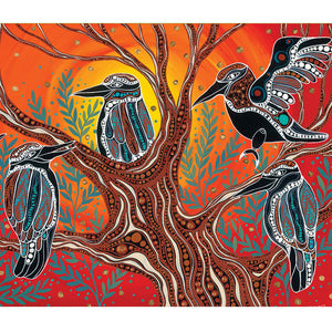 Greeting Card - Kookaburra Gathering by Melanie Hava
