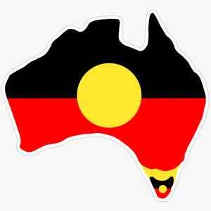 Australia Map Aboriginal Flag Sticker