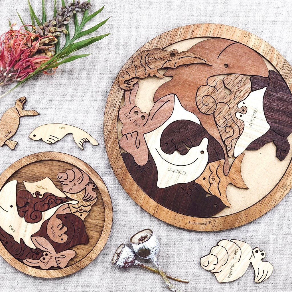 Round Marine Animal Puzzle - Buttonworks