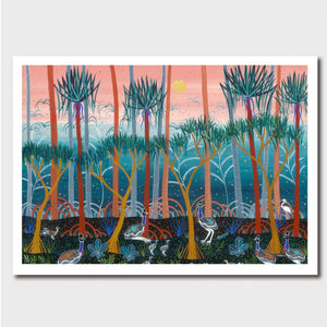 Medium Print - Cassowaries in the Pandanus Forest by Melanie Hava