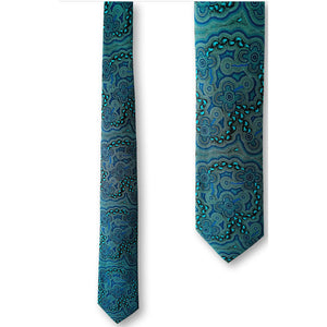Silk Tie - On Walkabout Blue