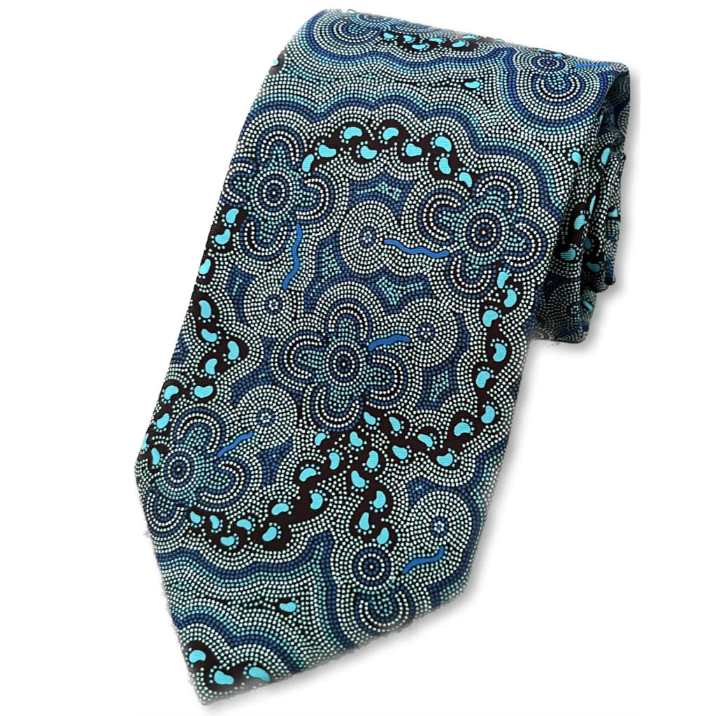 Silk Tie - On Walkabout Blue