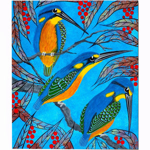 Greeting Card - Kingfishers by Oral Roberts