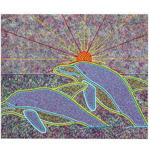 Greeting Card - Dolphins by Oral Roberts