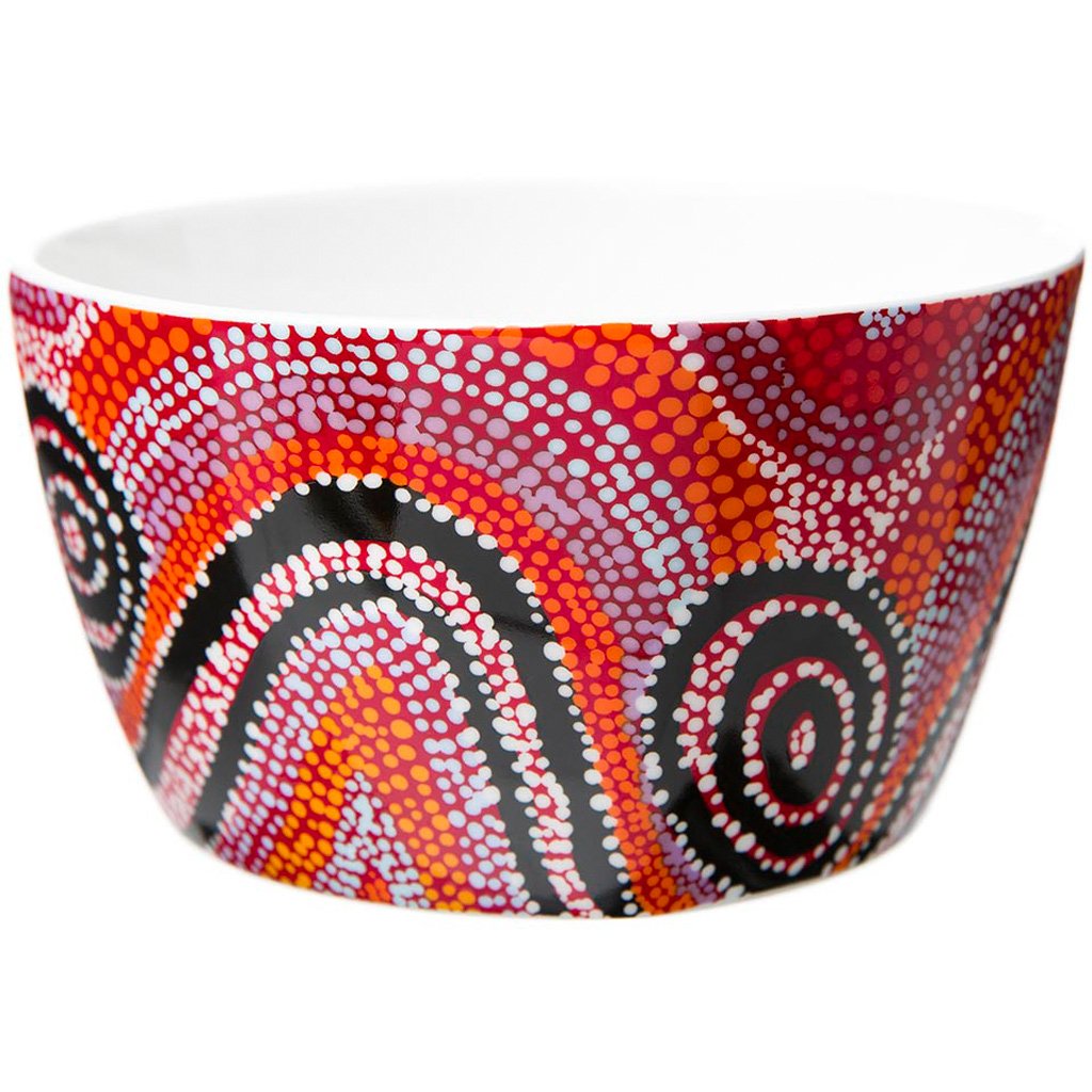 Bowl - Otto Jungarrayi Sims - Warlu Jukurrpa (Fire Dreaming)