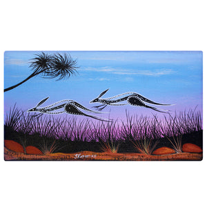 John Rotumah - Kangaroo Sunset 18x13cm $48