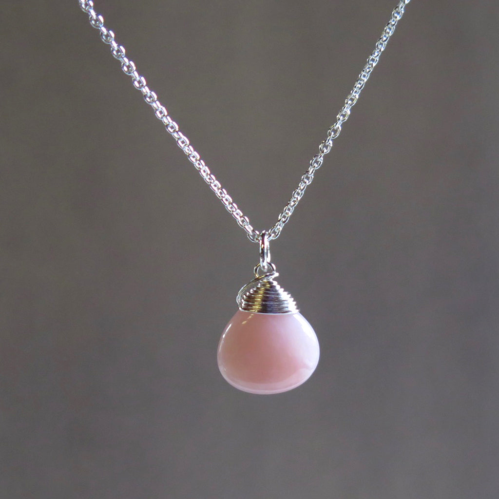 Birthstone Necklace - October - Pink Opal - Planet Corroboree