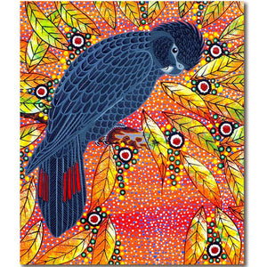 Greeting Card - Red Tailed Black Cockatoo by Oral Roberts