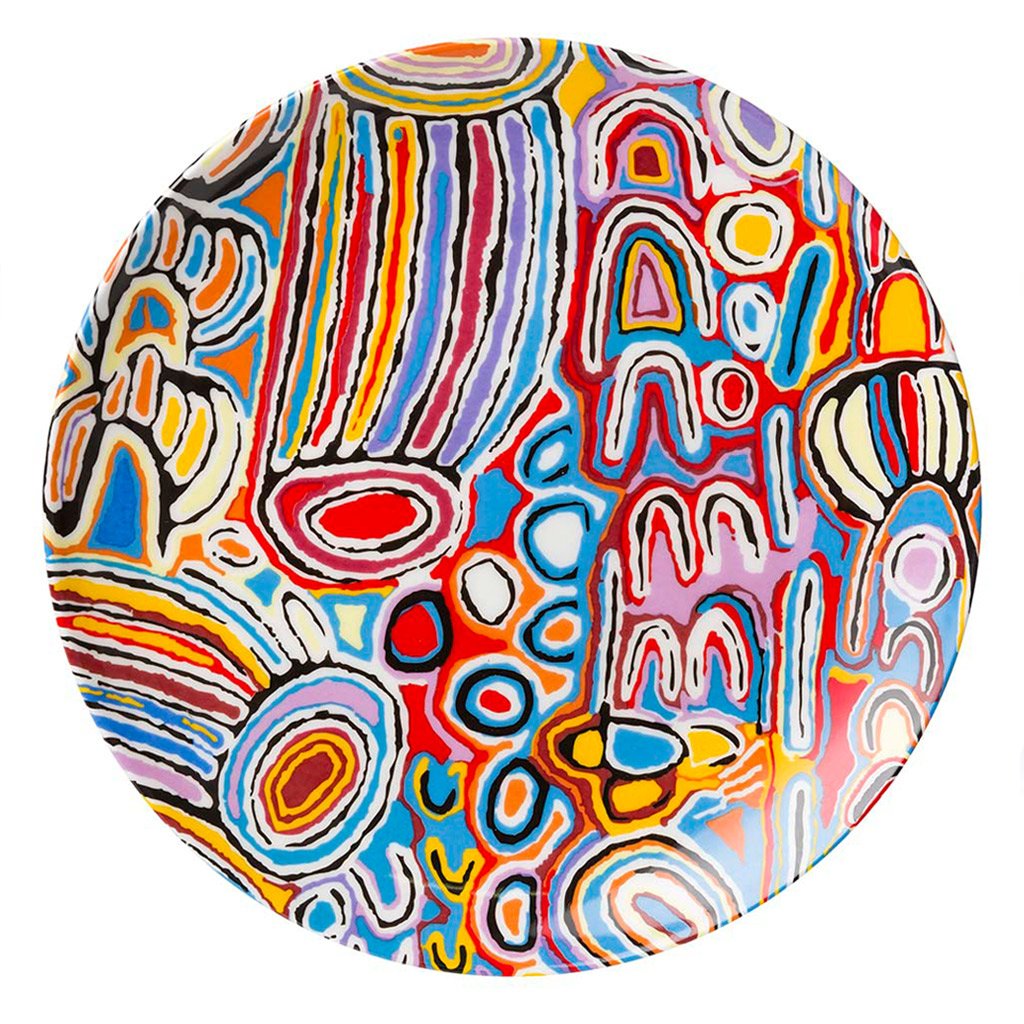 Ceramic Plate 7.5” -  Judy Watson "Mina Mina Jukurrpa" (Mina Mina Dreaming) -