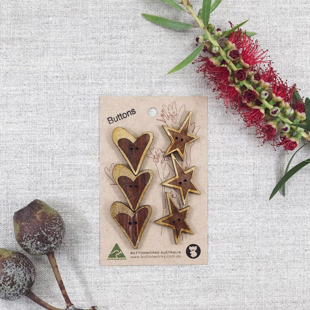 Hearts and Stars Button Pack - Buttonworks