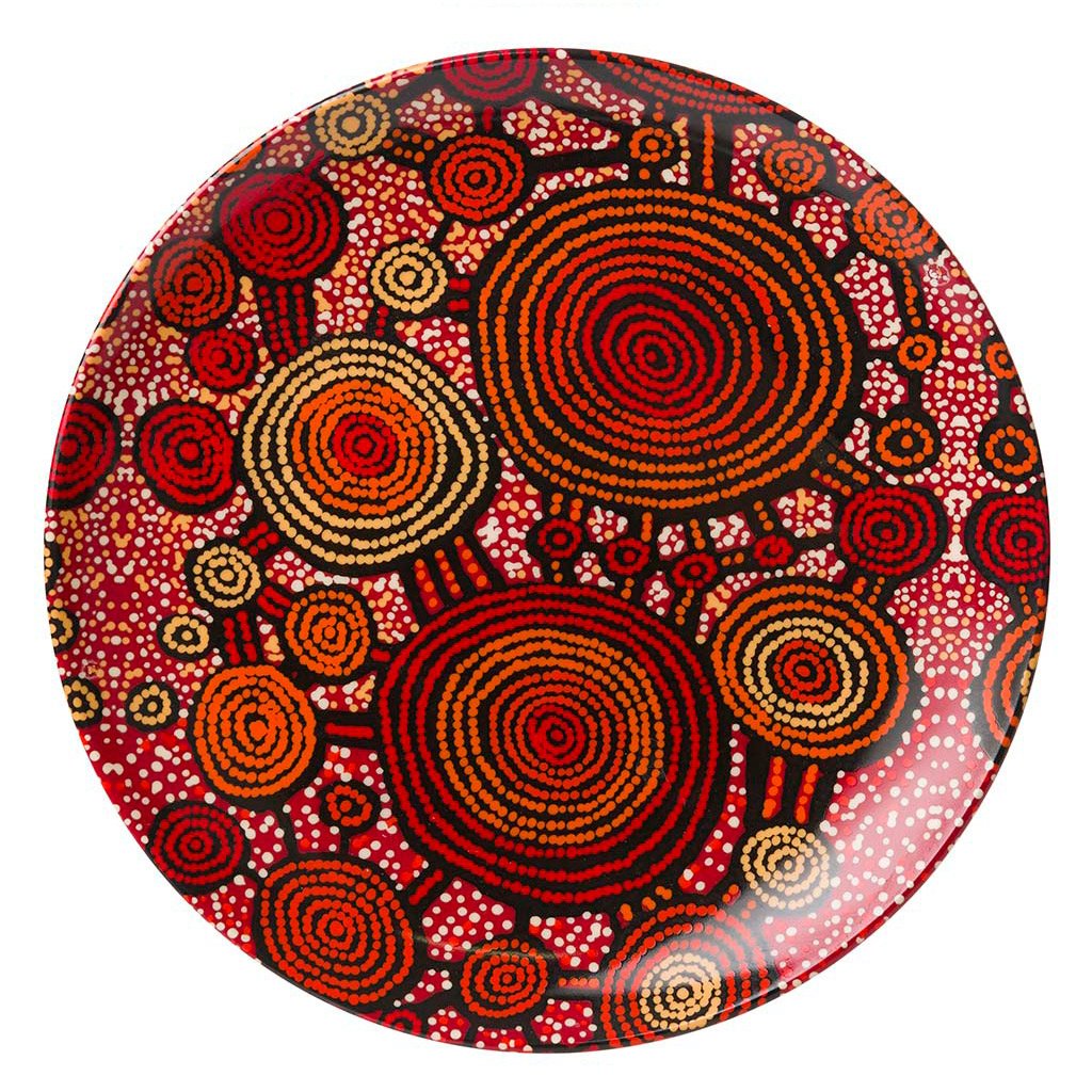 Ceramic Plate 7.5” -  Teddy Gibson "Yankirri Jukurrpa" Emu Dreaming) - Ngarlikurlangu