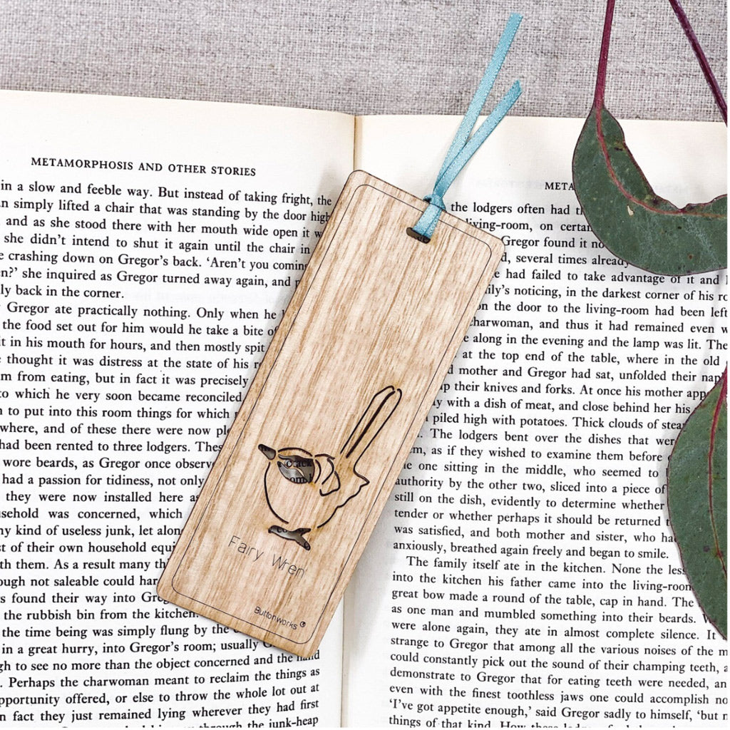 Wooden Bookmark - Fairy Wren